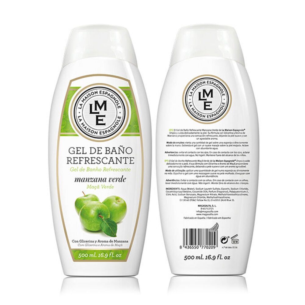 西班牙LME珞曼西嫩肤净白香氛沐浴露沐浴乳500ml清苹果香型