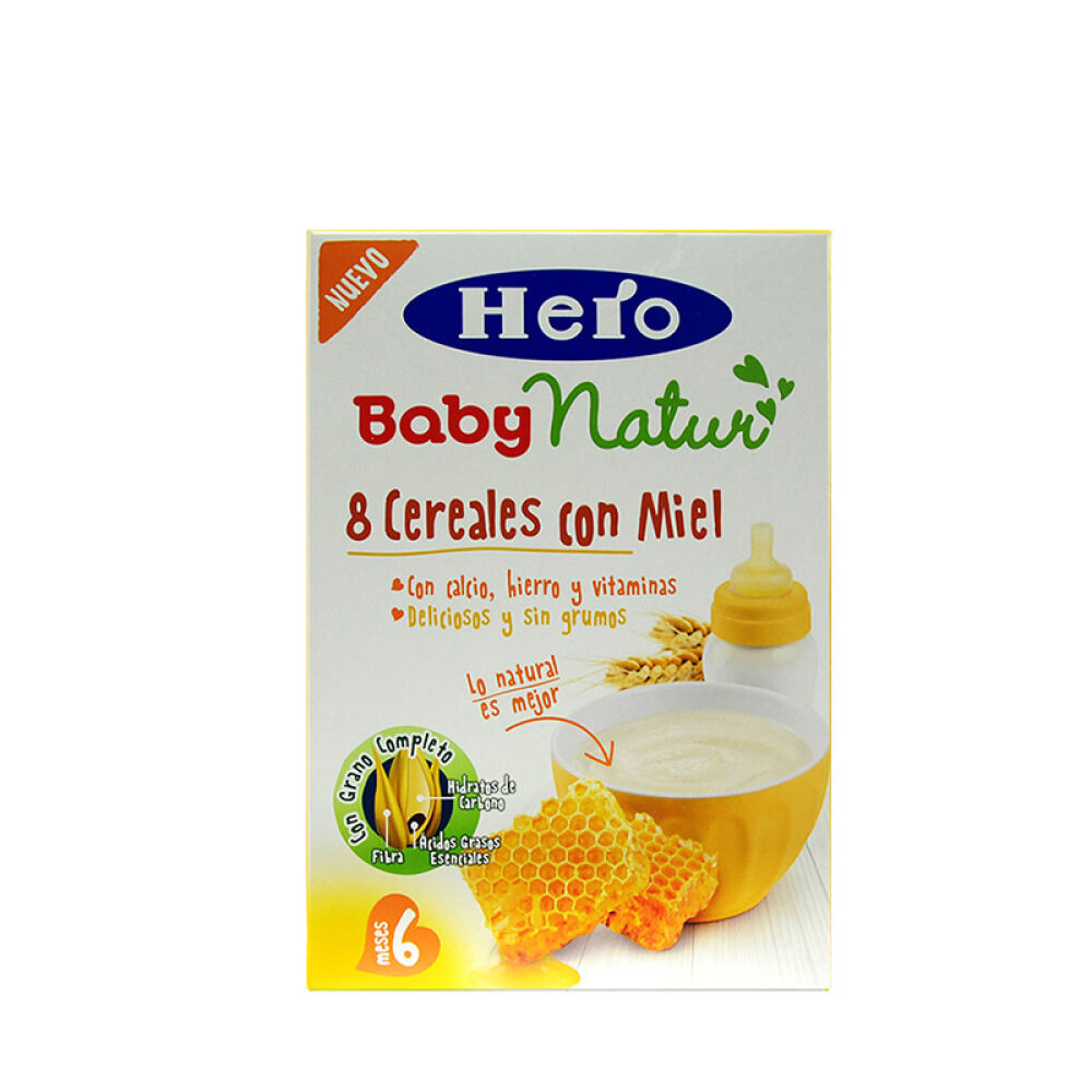 西班牙原装进口herobaby8种谷物加蜂蜜米粉500g(6个月以上)2盒