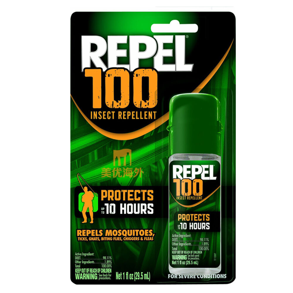 美国进口现货Repel100防蚊蚊怕水驱蚊喷雾DEET含量98%防水防汗14ml