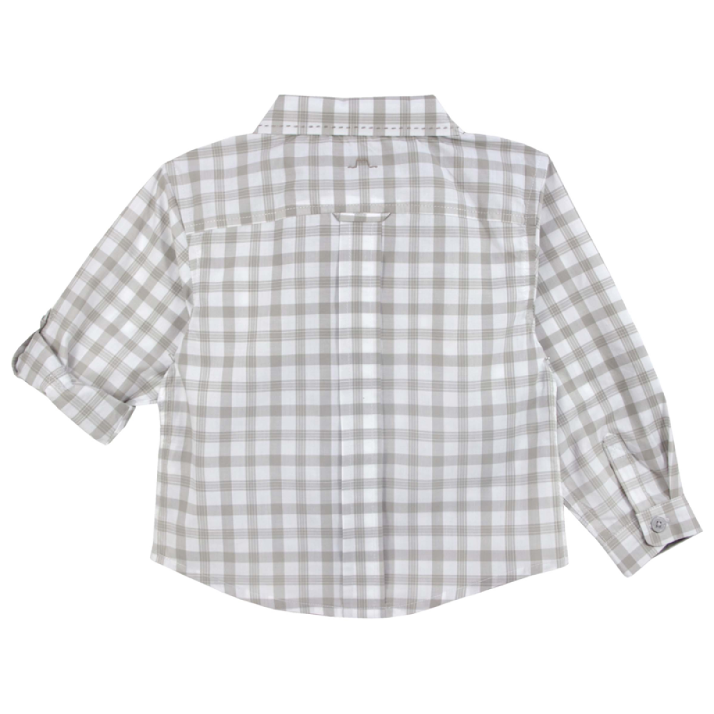 ChateauDeSableLOUIS男童长袖提花衬衫秋装新品男童女童格子衬衫儿童装#040浅棕色06Y