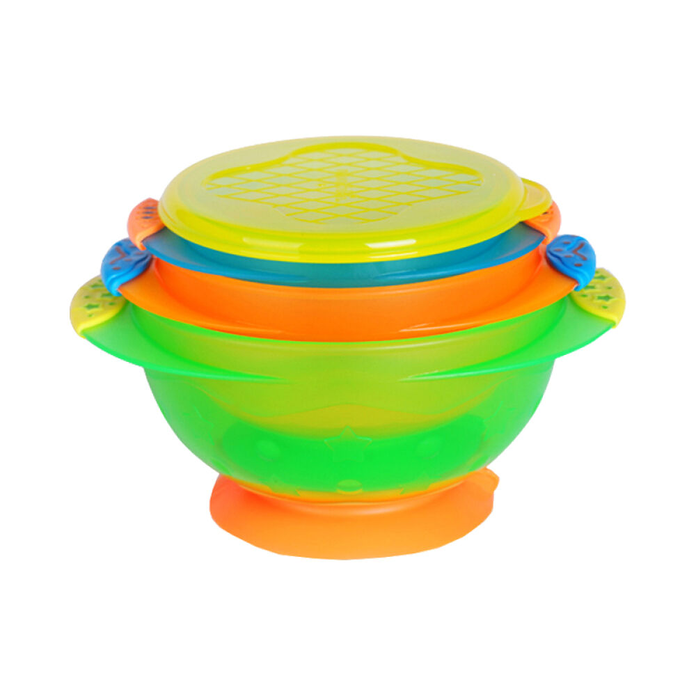 美国直邮Munchkin麦肯齐儿童吸盘碗餐具宝宝硅胶碗3个装