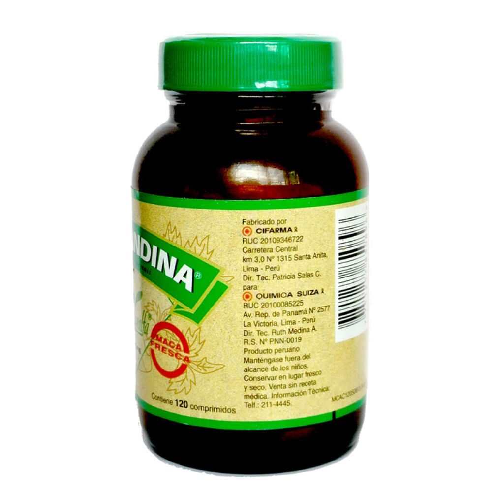 【全球购】秘鲁玛卡蛮哥MACANDINA玛卡秘鲁原装玛咖精片剂120粒1瓶装