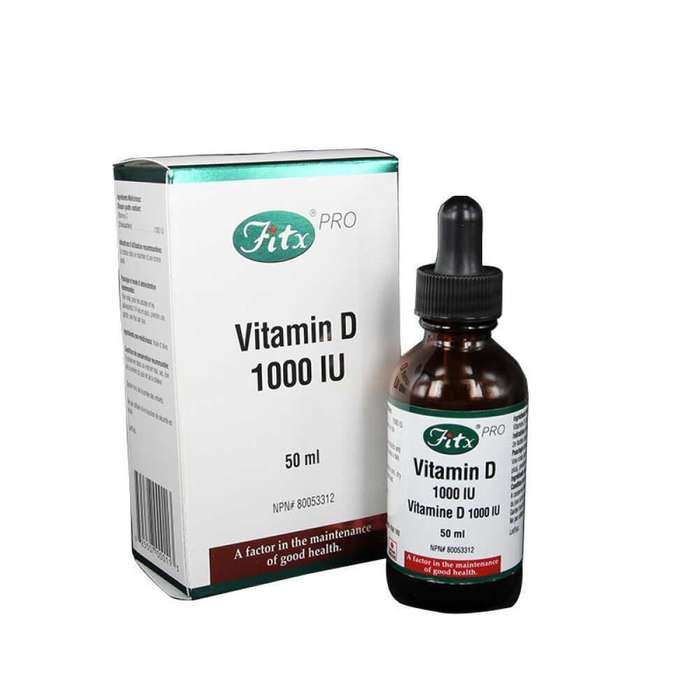 【全球购】加拿大Fitx菲特福康液体维生素D1000IU维生素矿物质促进钙吸收50ml