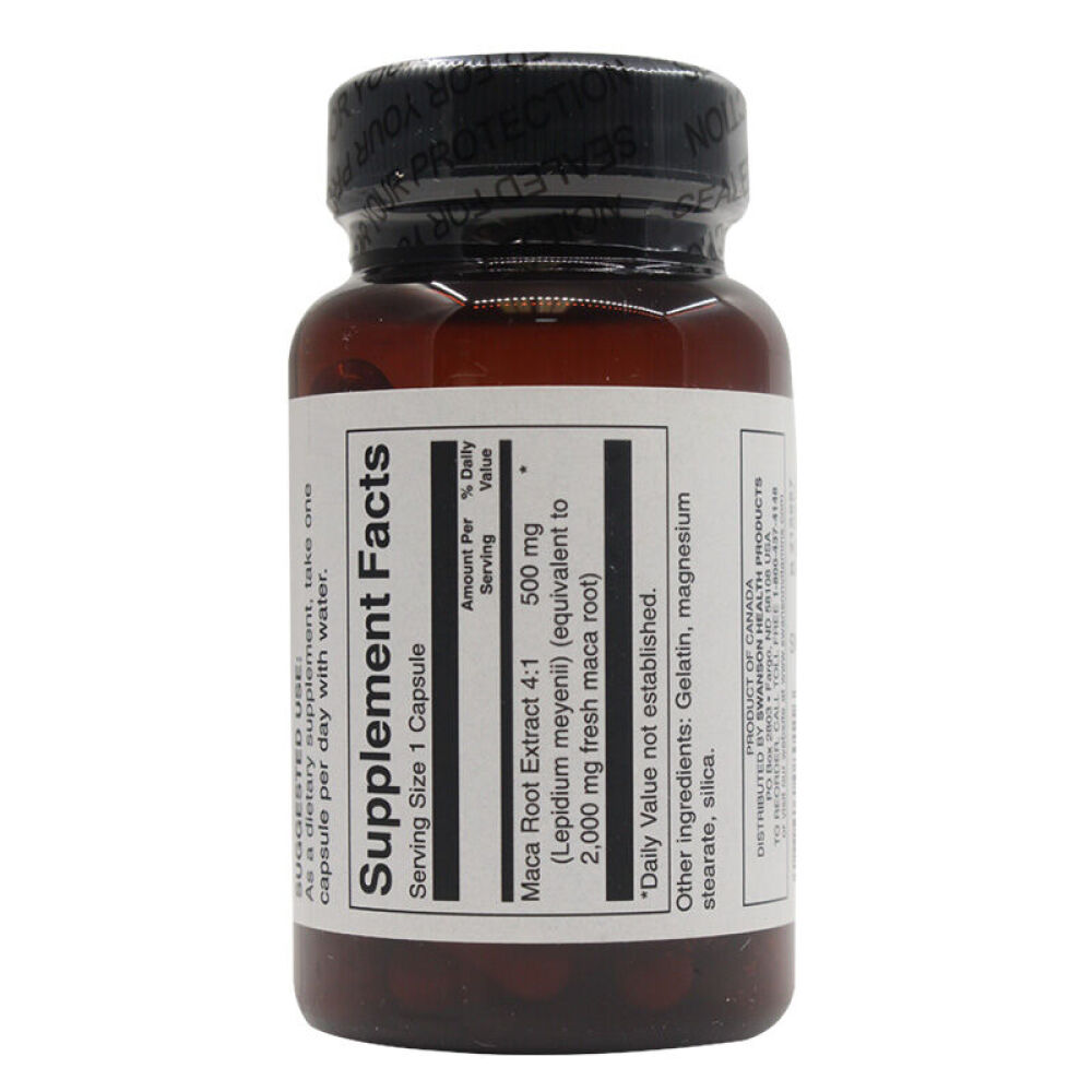 SWANSON玛卡胶囊男性保健品补肾持久延时增大增粗增长增强性欲生精提神抗疲劳Maca2瓶
