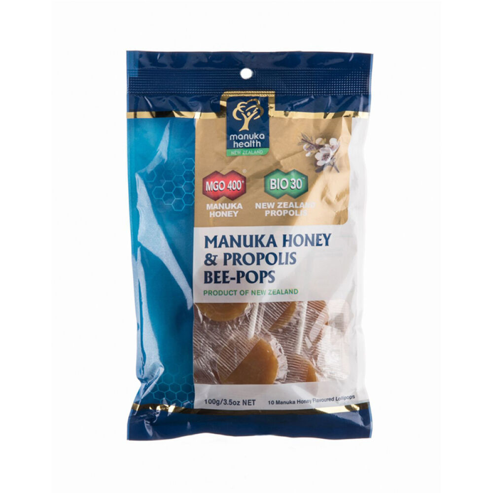 ManukaHealth蜜纽康MGO400+麦卢卡蜂蜜蜂胶棒棒糖10支100克