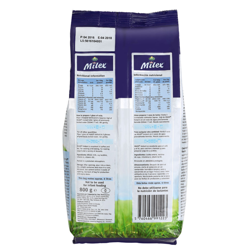 Arla美力滋全脂速溶成人奶粉800g*2袋装丹麦原装进口学生奶粉中老年奶粉