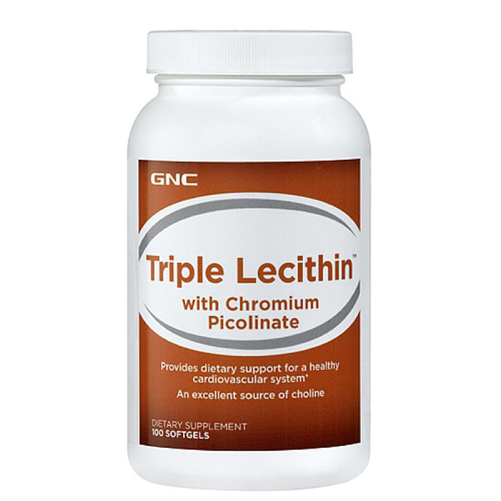 【美猫】GNC三重卵磷脂胶囊1200mg加铬100粒降血脂降血糖健脑