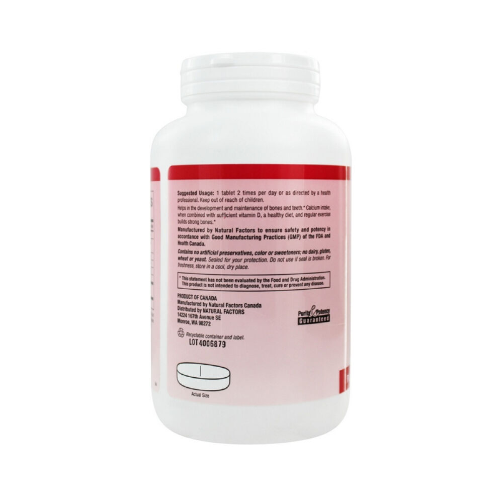 【美国正品直邮】NaturalFactors提供身体所需要的矿物质钙镁柠檬酸维生素D片未定义180片