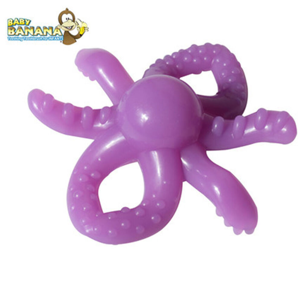 香蕉宝宝Babybanana婴儿牙胶磨牙棒牙刷宝宝安抚玩具新生儿咬咬乐1段章鱼牙胶