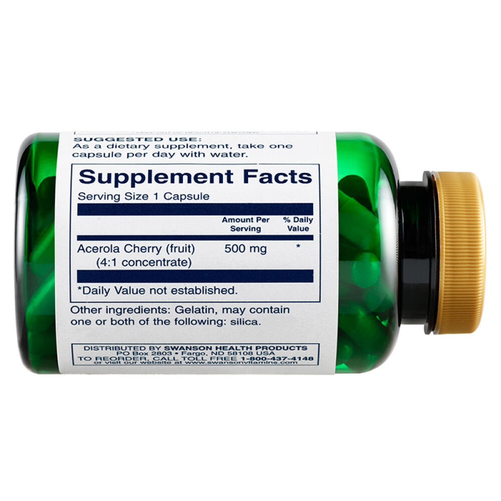 Swanson斯旺森针叶樱桃VC营养胶囊维生素C500毫克*60粒