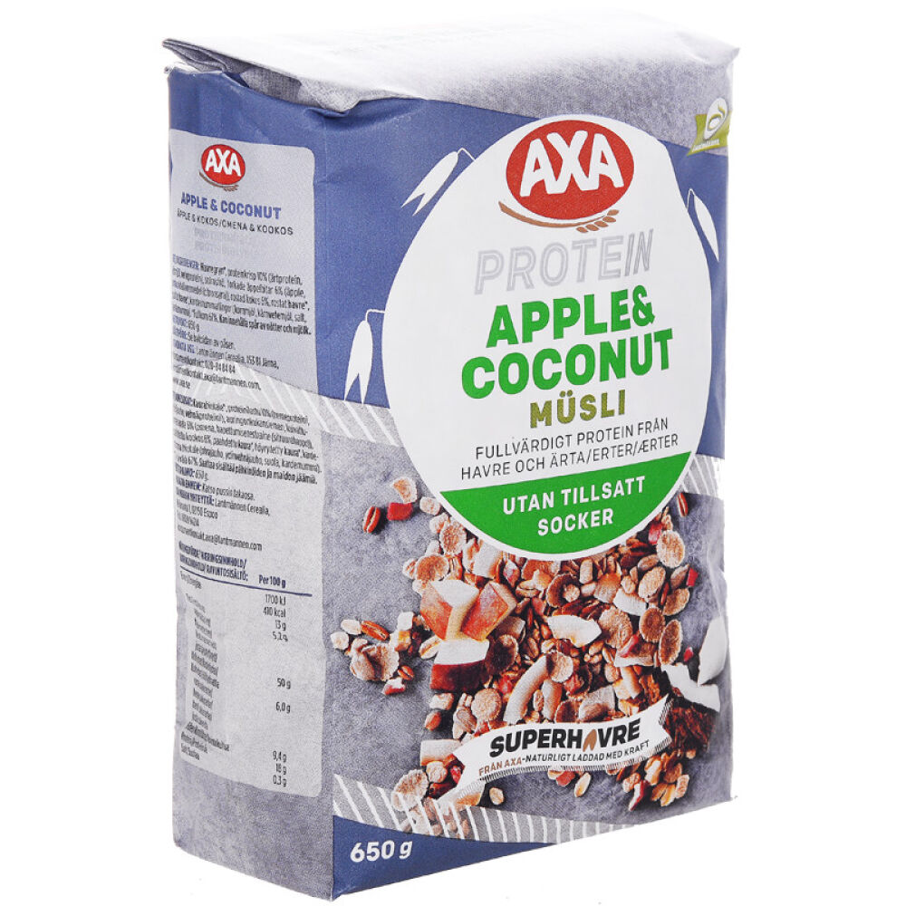 丹麦原装进口【瑞典AXA】燕麦水果坚果营养即食麦片早餐AXA蛋白什锦早餐650克17年2月17