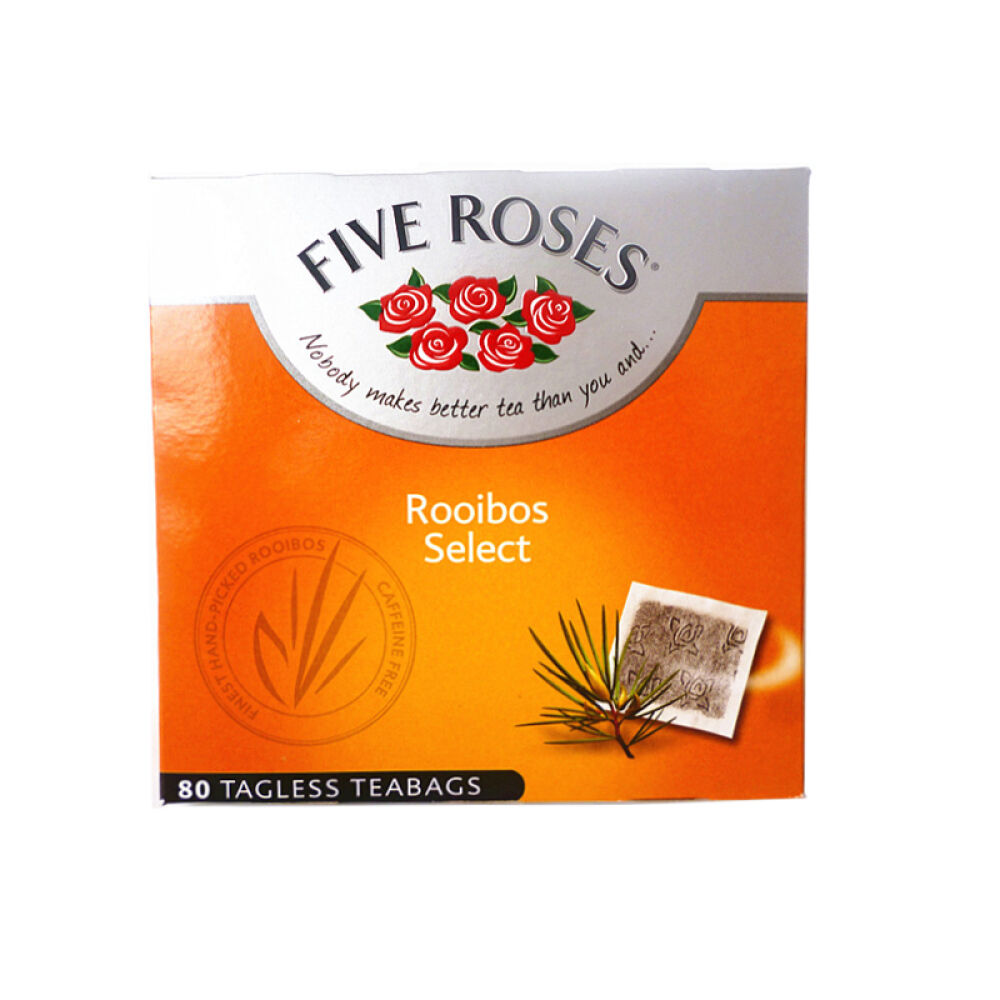 南非五朵玫瑰博士茶FiveRosesRooibosTea路易波士茶80袋