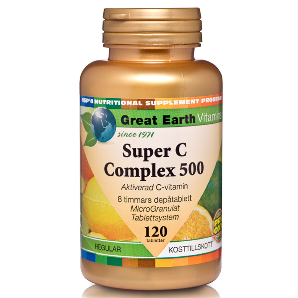 全球购瑞典进口GreatEarth缓释型补充维生素C天然复合维他命片维C120片包邮促销