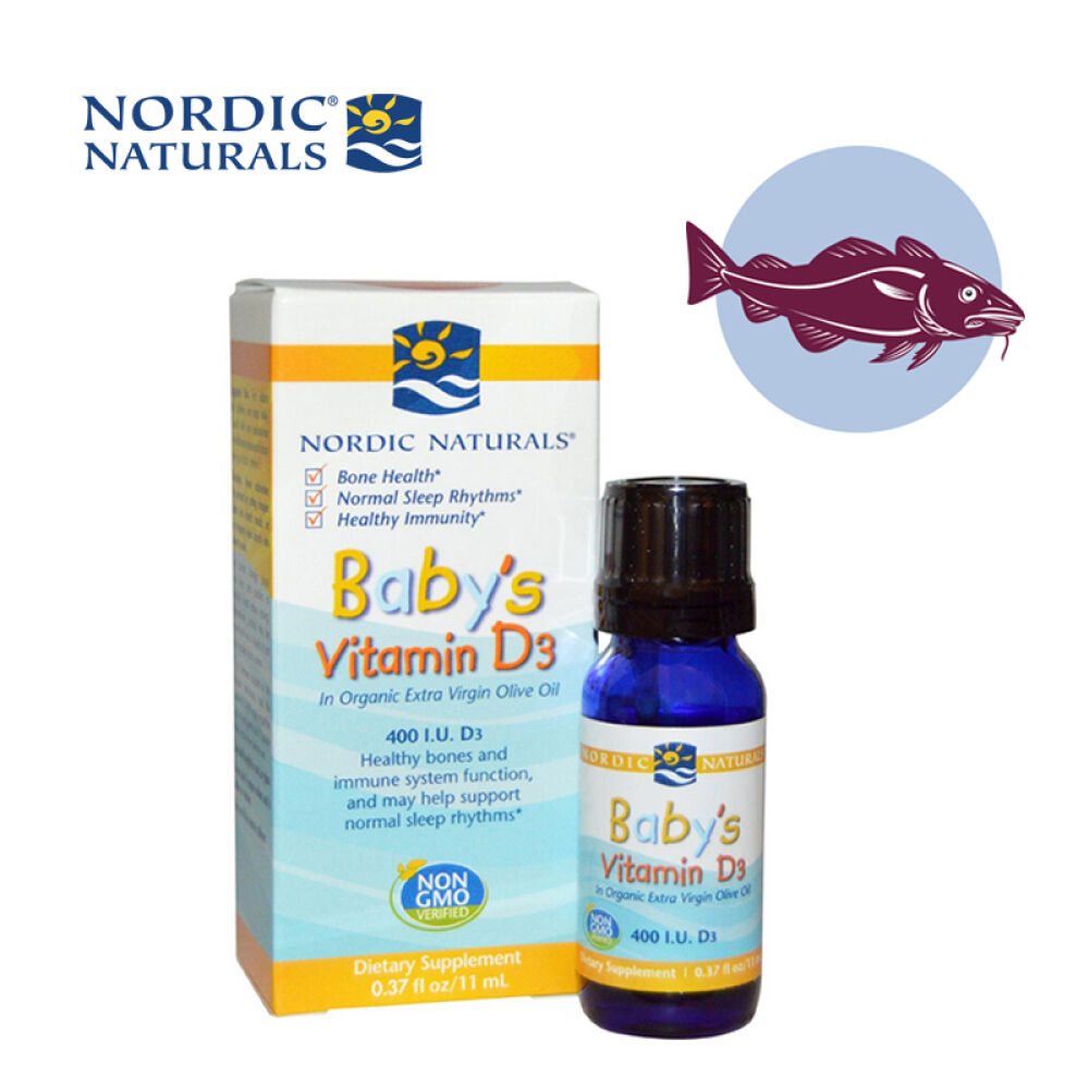 NordicNaturals挪威小鱼DHA鱼油婴儿宝宝卵磷脂D3滴剂非鱼油软胶囊维他命D3滴剂