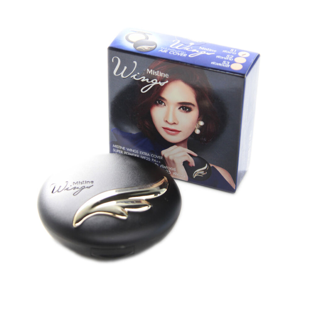 泰国Mistine粉饼底妆系列女防晒遮瑕妆保湿轻薄裸妆羽翼遮瑕定妆粉饼S1象牙白0120