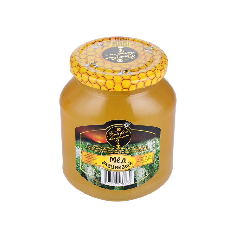 俄罗斯原装进口蜂蜜蜂蜜晚宴天然野生椴树蜜洋槐蜜百花蜜500g洋槐蜜500g玻璃瓶(0670)
