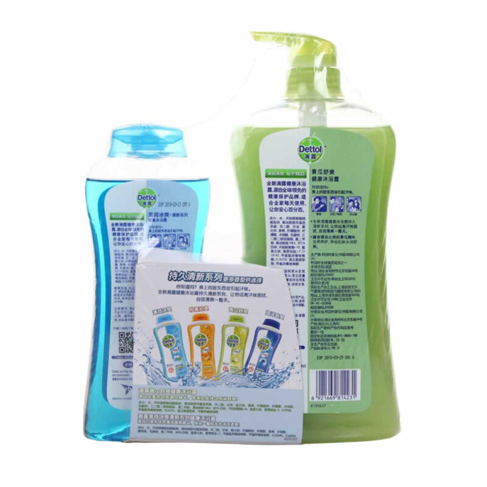 滴露(Dettol)青瓜沐浴露950ml+薄荷沐浴露350ml4231