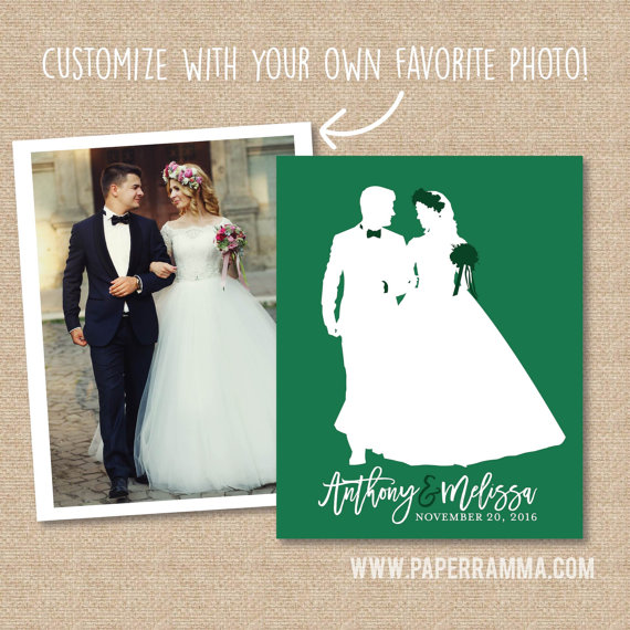 customweddingart,silhouetteart,newlywedgift,anniversarygift