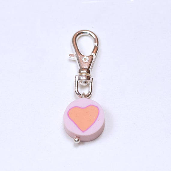 Keychainheart,polymerclay,polymerclay,individual,handmade,pink,multicolored,funny,colorful,claytissimo