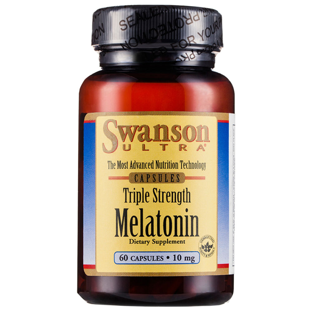 Swanson斯旺森褪黑素胶囊片三倍含量松果体改善睡眠脑白金美国原装10mg*60粒