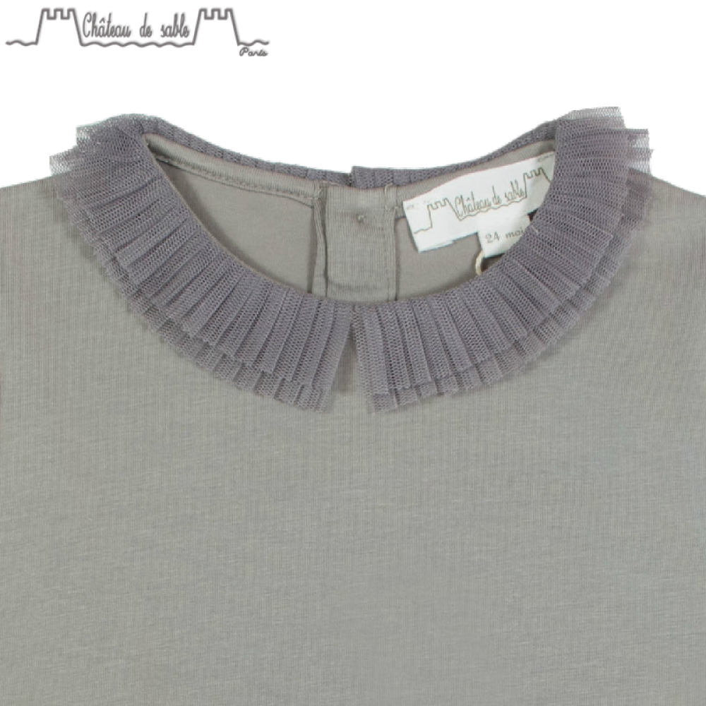 ChateauDeSableLOUISE女童印花T桖衫翻领短袖#040驼色04Y