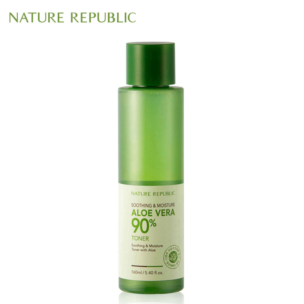 【韩国进口】NatureRepublic自然乐园芦荟胶男女祛痘去痘印补水保湿套装晒后修复芦荟胶300ml+芦荟水160ml