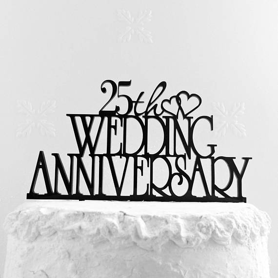 25thweddinganniversarycaketopper,silverweddinganniversary