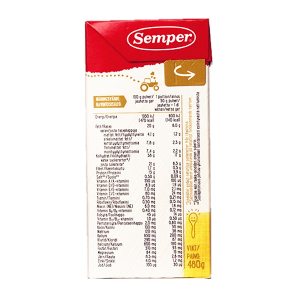 【全球购】瑞典原装进口Semper森宝水果麦粥米糊米粉含益生菌4月以上香蕉口味