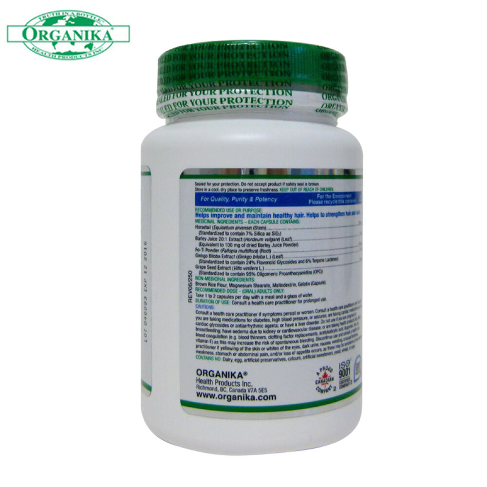 【全球购】加拿大原装OrganikaHairPlus植物生发胶囊120粒