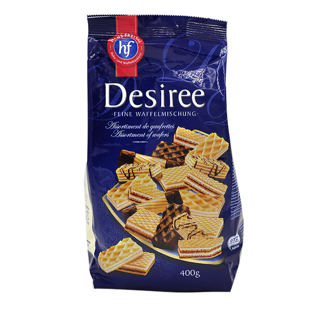 德国进口hans汉斯混装巧克力威化华夫饼+曲奇饼干desiree蓝色装