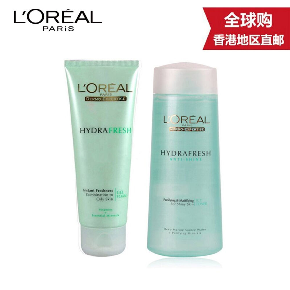 LOREAL欧莱雅清润深海系列洗面奶100ml+柔肤水200ml LOREAL欧莱雅清润深海系列洗面奶100ml+柔肤水200ml