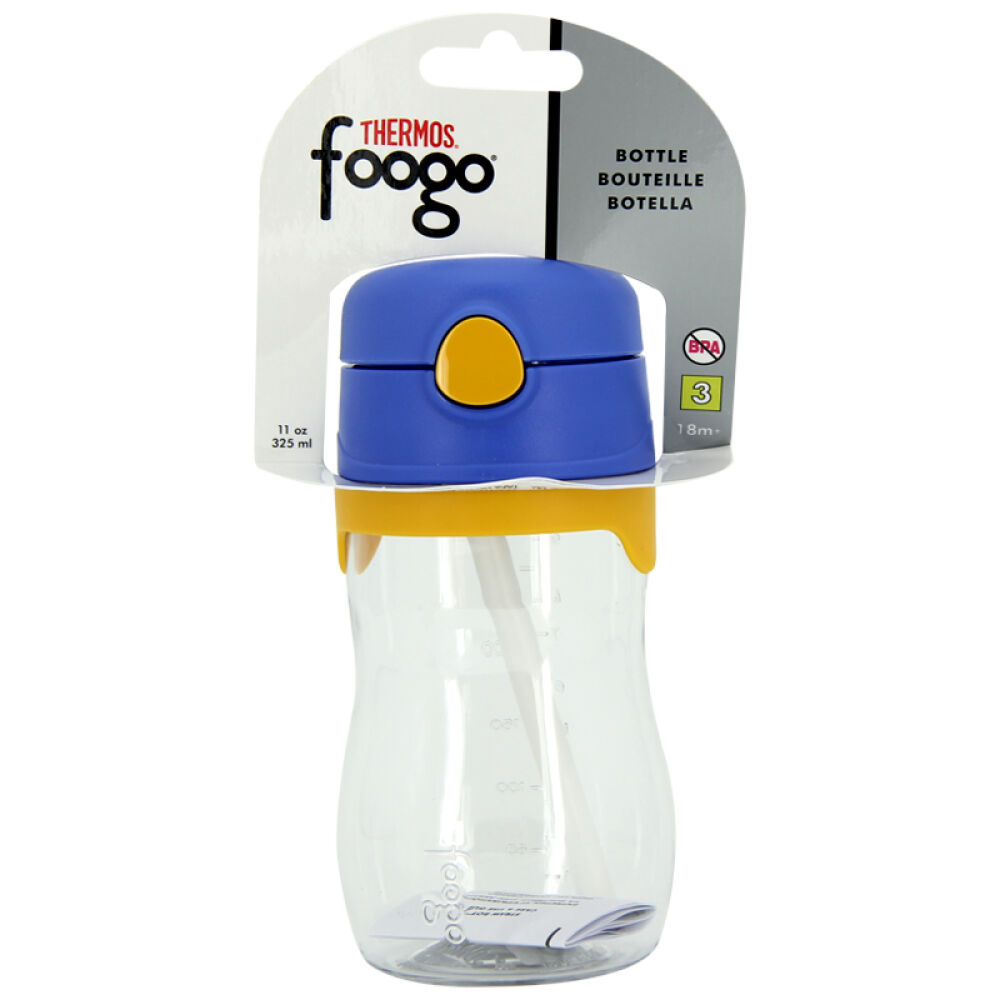 膳魔师Thermos防漏塑料吸管杯婴儿宝宝水杯Foogo系列蓝色