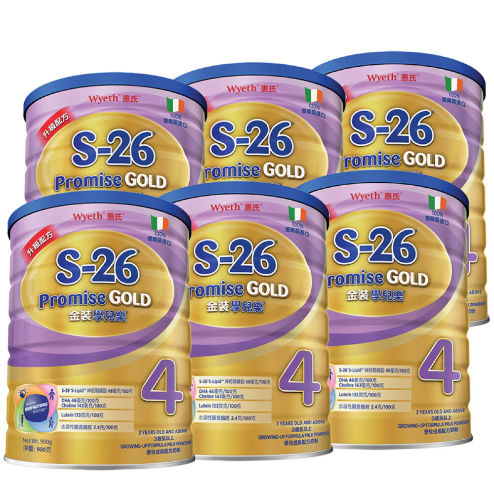 自营惠氏（Wyeth）金装学儿乐4段（3岁以上）900g爱尔兰进口*6