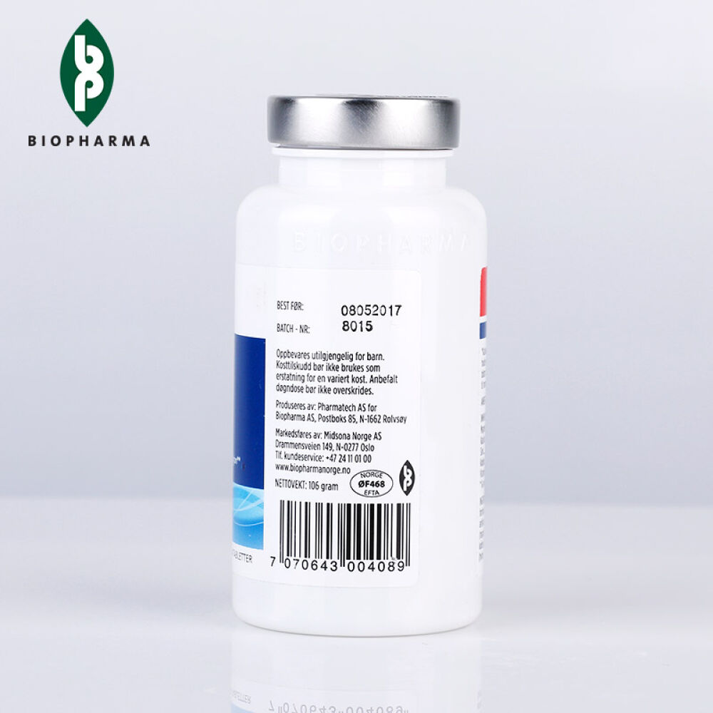 挪威BP进口钙片Biopharma三倍钙镁片中老年人青少年孕妇补钙