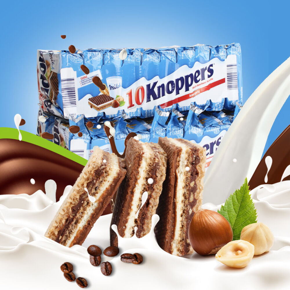 Calbee卡乐比水果仁燕麦营养早餐即食麦片日本进口零食减重德国knoppers榛子巧克力夹心威化10包