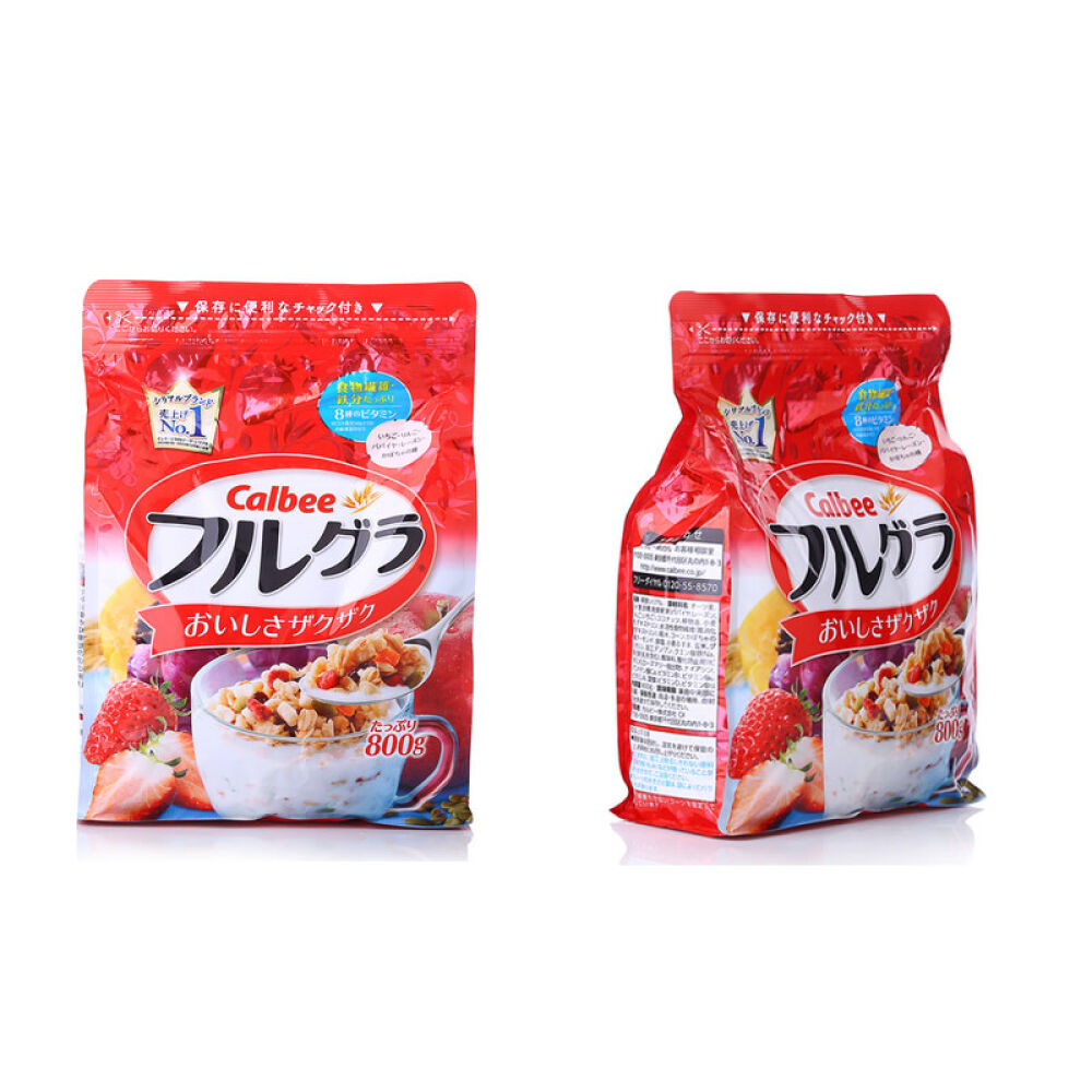 日本进口麦片calbee卡乐比水果果仁果粒谷物早餐麦片卡乐比麦片800g2