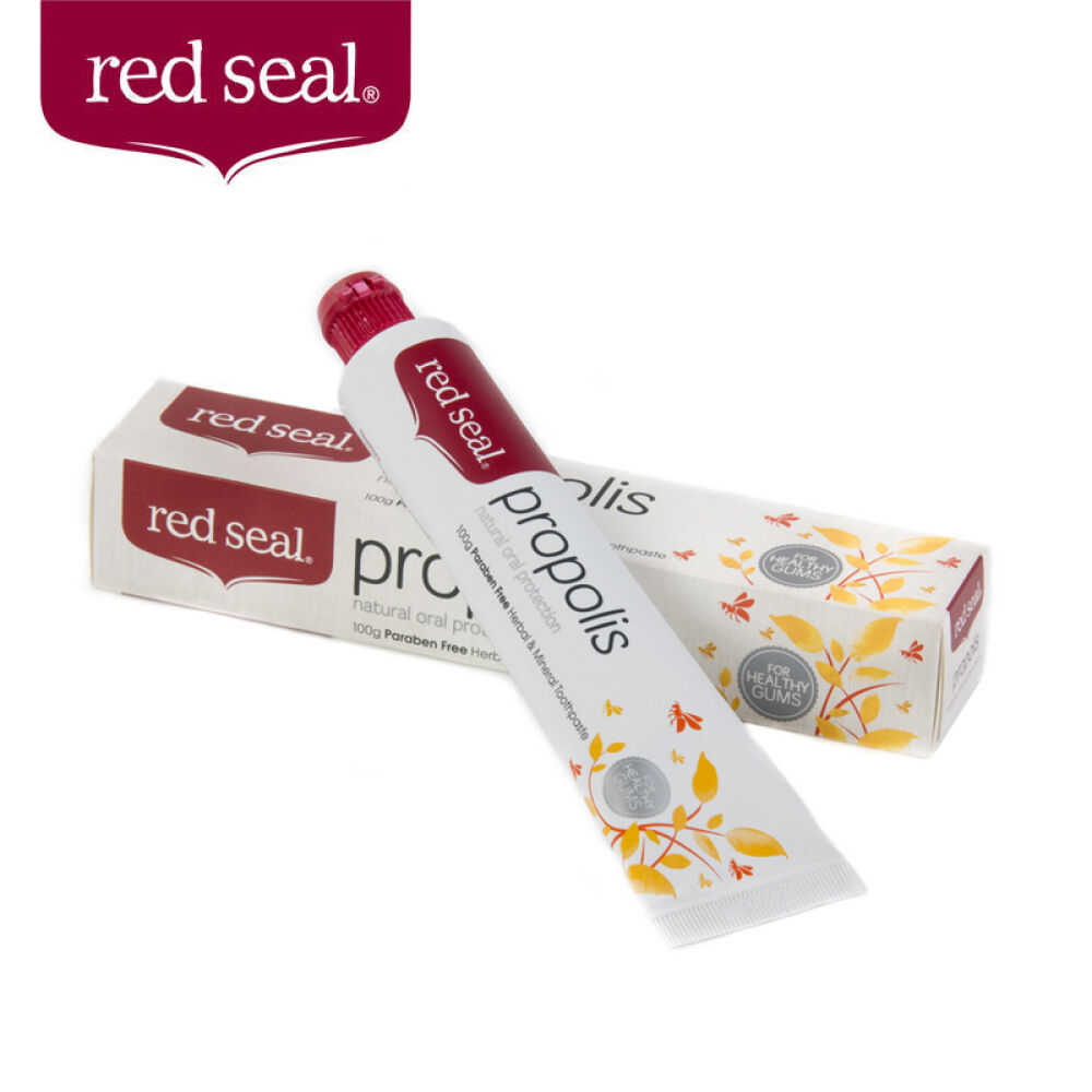 【全球购】新西兰RedSeal红印蜂胶牙膏预防牙龈出血口腔溃疡无氟牙膏100g包邮蜂胶牙膏100克/支