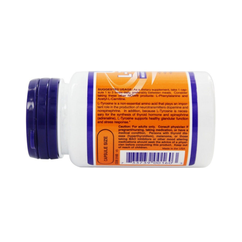 【美国正品直邮】NOWFoods诺奥支持健康的腺体功能及应激反应酪氨酸自由基胶囊未定义60粒