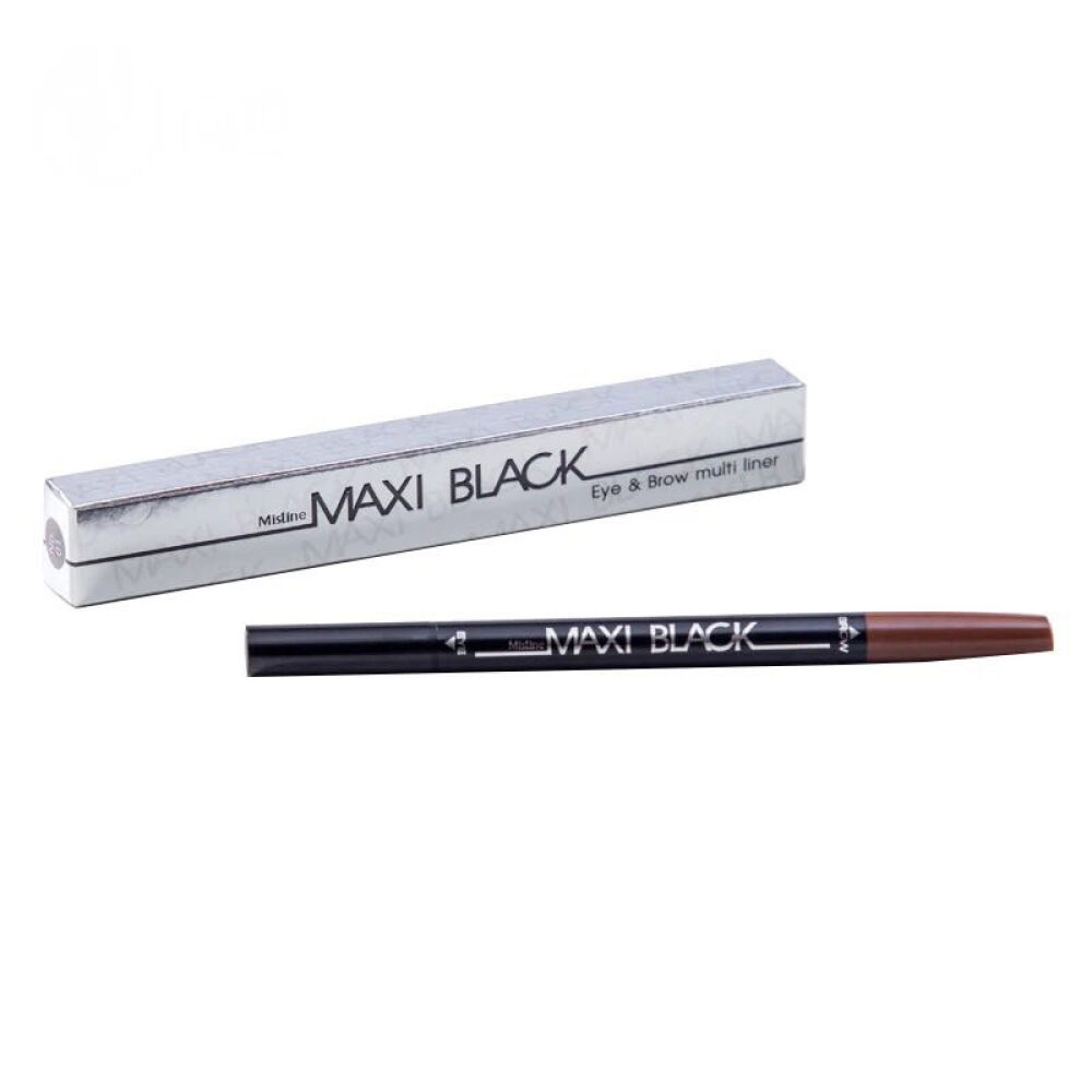 泰国Mistine粉饼底妆3d眉笔系列双头旋转眉笔眼线笔二合一01棕色7129