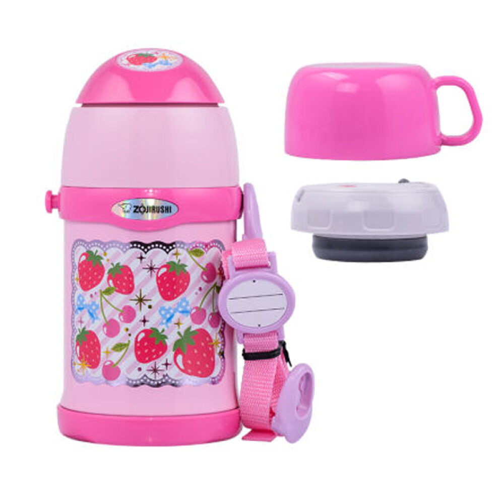 进口象印儿童吸管杯宝宝直饮杯保温杯保冷杯一杯两用（直饮、吸管）450ml粉色泰国版