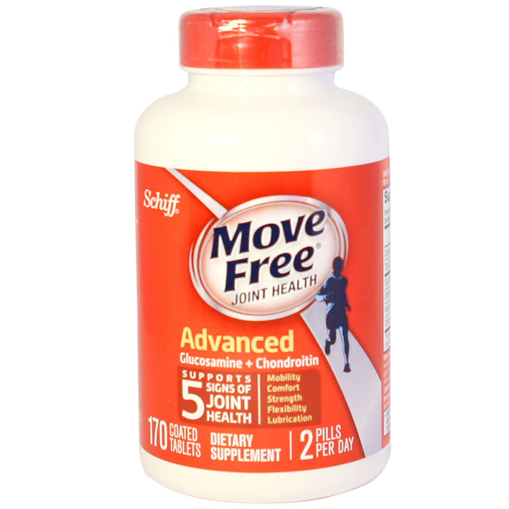 美国SchiffMoveFree氨基葡萄糖维骨力钙片盐酸氨糖软骨素缓解骨骼关节疼痛氨糖红盒170粒骨骼修复1盒新老包装随机发