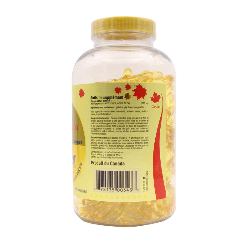 【全球购】【加拿大直邮】康加美Bill深海鱼油omega-3鱼油300粒