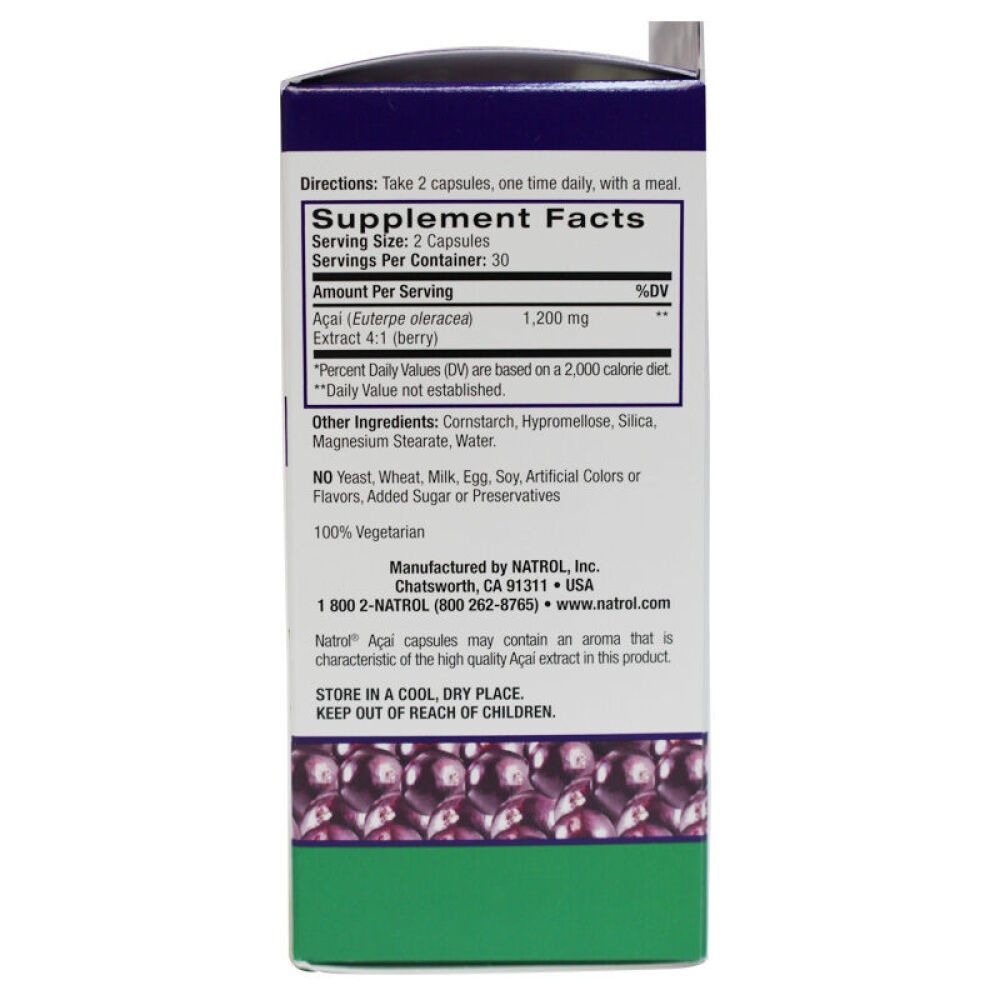 NatrolAcai巴西莓减肥胶囊藤黄果快速瘦身减肚腩燃脂肪美容养颜组合装美体塑身巴西莓60粒