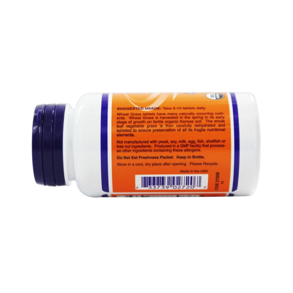 【美国正品直邮】NOWFoods诺奥为人体提供丰富的营养有机小麦草片未定义100片