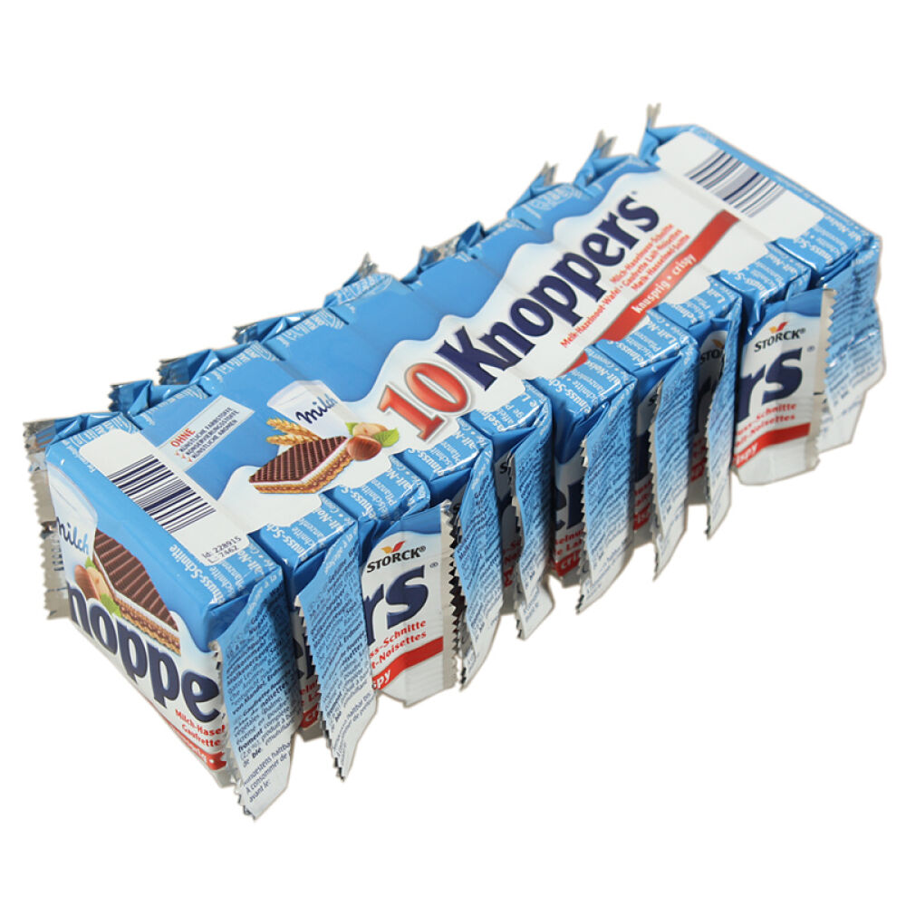 【香港直邮】德国Knoppers饼干牛奶榛子巧克力威化饼干进口食品10包*1条