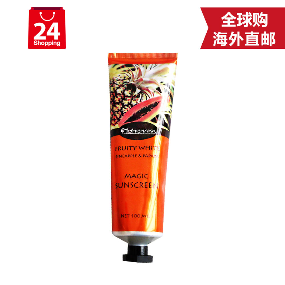泰国进口Nongnaka水果物理防晒霜SPF50PA+++防水隔离霜全身防晒乳100ml
