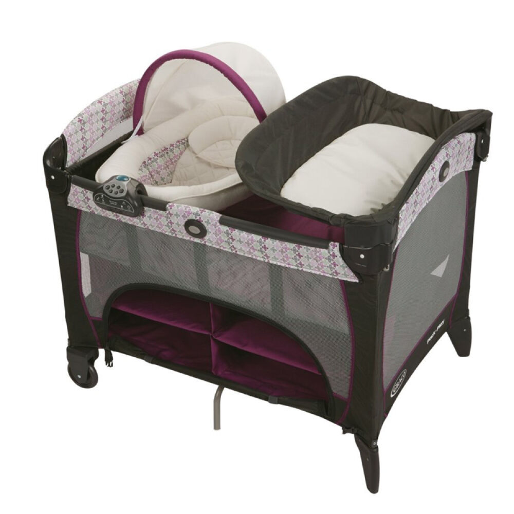 【全球购】葛莱GRACO乐悠系列多功能音乐游戏床便携式婴儿床宝宝床0-3岁Nyssa紫色