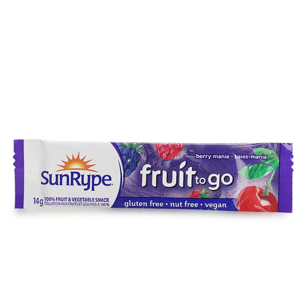 加拿大进口SunRype桑莱普果丹皮宝宝零食天然水果条婴儿辅食果肉条果丹皮12片装3-4种口味