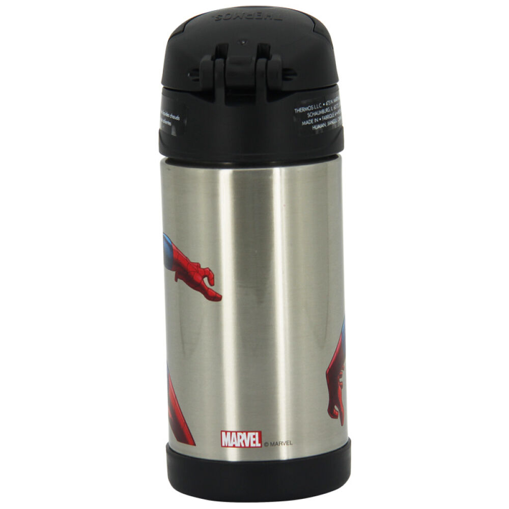 膳魔师thermos儿童保温杯吸管杯宝宝婴儿水壶小学生水杯355ml40-黑色-16蜘蛛侠-----355ml