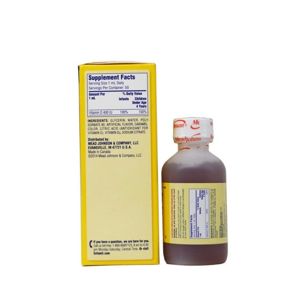 【全球购】美国进口美版美赞臣维生素D宝宝补钙儿童补钙儿童维生素搭配美赞臣奶粉更佳双瓶